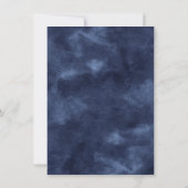 ジオメトリブルーアールデコ |モノグモダンラム結婚ズ 招待状 (裏面)