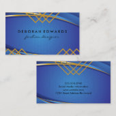 ジオメトリブルーバックラウンド 名刺 (正面/裏面)