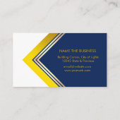 ジオメトリブルーホワイト金ゴールドプロフェッショナル モダン 名刺 (裏面)