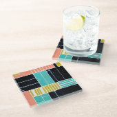 ジオメトリブロック ガラスコースター (アングル)