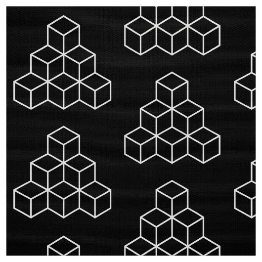 ジオメトリブロック – 黒の上に白 ファブリック (見本)