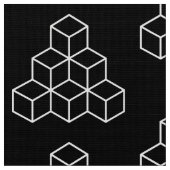 ジオメトリブロック – 黒の上に白 ファブリック (クローズアップ)