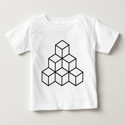 ジオメトリブロック – 黒 ベビーTシャツ (正面)