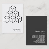 ジオメトリブロック – 黒 名刺 (正面/裏面)