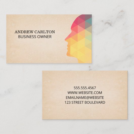 ジオメトリプロファイル紙テクスチャの背景 名刺 (正面/裏面)