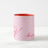 ジオメトリホットカラーマモノグラムのグ マグカップ (中央)