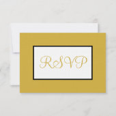 ジオメトリホワイト金ゴールドRSVP 出欠カード (正面)