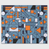 ジオメトリミニマルアートワークのレトロポスターとsi ラッピングペーパー (フラット)