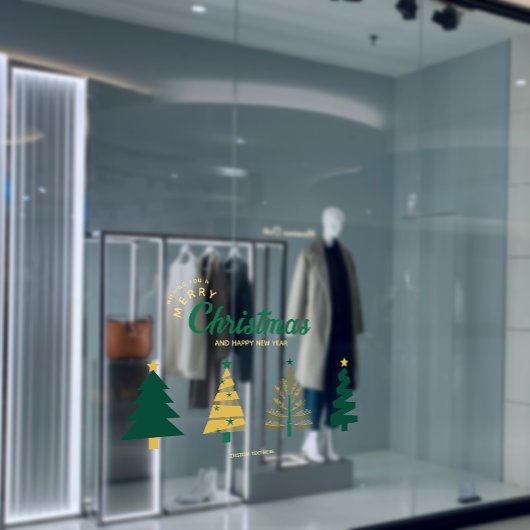 ジオメトリモダンクリスマスツリーのショーフロントデコ ウィンドウサイン