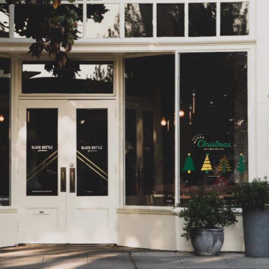 ジオメトリモダンクリスマスツリーのショーフロントデコ ウィンドウサイン