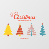 ジオメトリモダンクリスマスツリーのショーフロントデコ ウィンドウサイン (シート)