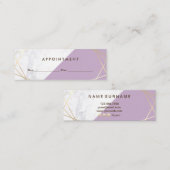 ジオメトリモダンックラベンダ大理石アポイントメント スキニー名刺 (正面/裏面)