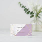ジオメトリモダンックラベンダ大理石アポイントメント 名刺 (スタンド正面)