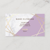 ジオメトリモダンックラベンダ大理石アポイントメント 名刺 (裏面)
