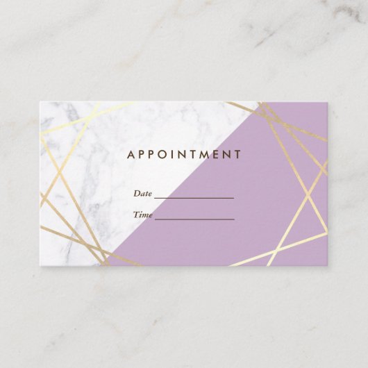 ジオメトリモダンックラベンダ大理石アポイントメント 名刺 (正面)