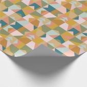 ジオメトリモダンパッチワークパターン |からしティール（緑がかった色） ラッピングペーパー (角)