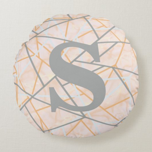 ジオメトリモダンラインの変更とグレー ラウンドクッション (正面)