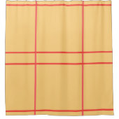 ジオメトリラインパステルイエローオレンジピーチ シャワーカーテン (正面)