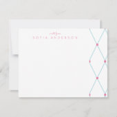 ジオメトリラティスパタパーソナライズされたーン ノートカード (正面)