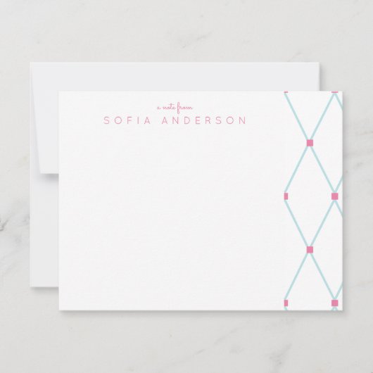 ジオメトリラティスパタパーソナライズされたーン ノートカード (正面)