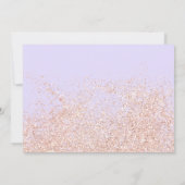 ジオメトリラベンダーバラグリッターの性別表示ベビー 招待状 (裏面)