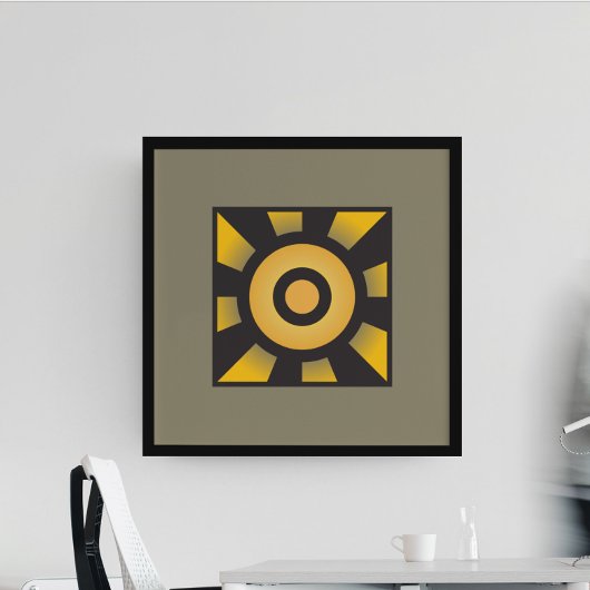 ジオメトリレイヤ：ミニマルな円と線 ポスター