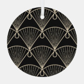 ジオメトリヴィンテージ：スタイル化シームレスオーナメント ガラスオーナメント (裏面)