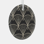 ジオメトリヴィンテージ：スタイル化シームレスオーナメント ガラスオーナメント (正面右)