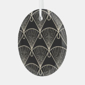 ジオメトリヴィンテージ：スタイル化シームレスオーナメント ガラスオーナメント (正面左)