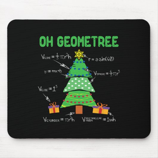ジオメトリー 幾何学 数学 科学の先生 クリスマス マウスパッド (正面)