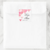 ジオメトリ三角形の優先デカール | peonepink mauve スクエアシール (バッグ)