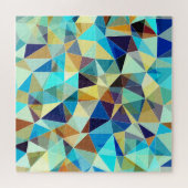 ジオメトリ三角形：カラフル抽象芸術パターン ジグソーパズル (横)