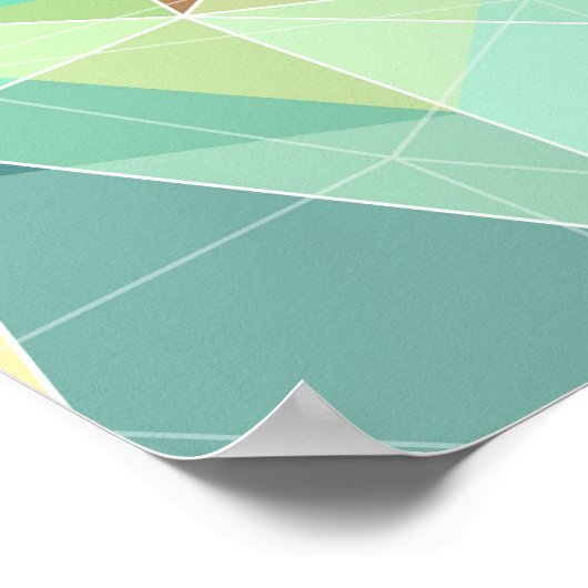 ジオメトリ三角形:カラフル抽象芸術パターン ポスター (角)