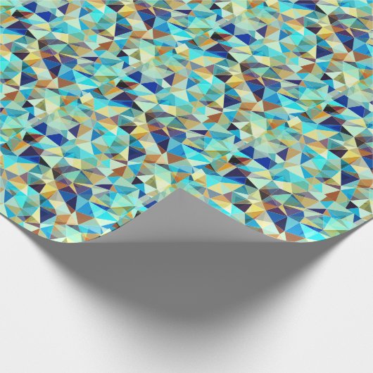 ジオメトリ三角形:カラフル抽象芸術パターン ラッピングペーパー (角)