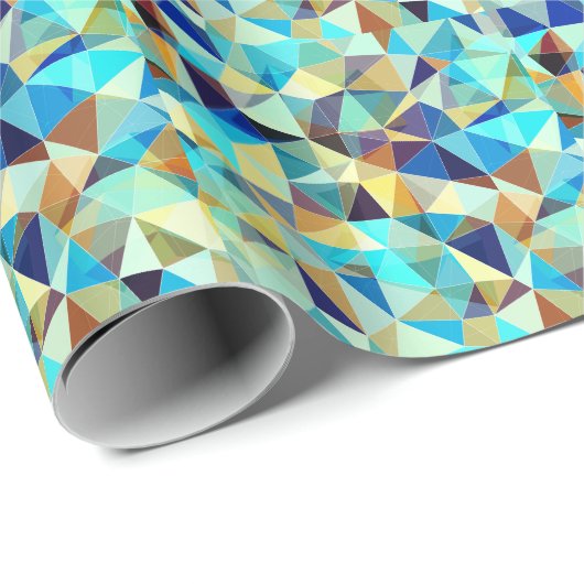 ジオメトリ三角形:カラフル抽象芸術パターン ラッピングペーパー (ロールコーナー)