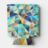 ジオメトリ三角形：カラフル抽象芸術パターン 缶クーラー (裏面)
