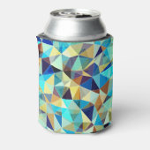 ジオメトリ三角形：カラフル抽象芸術パターン 缶クーラー (缶裏面)