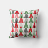 ジオメトリ三角形 |白い緑 クッション (裏面)
