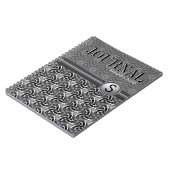 ジオメトリ六角パターン白黒仕訳帳 ノートブック (左側)