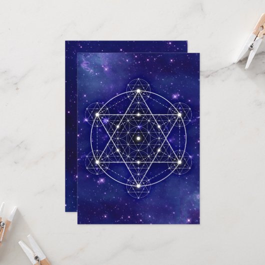 ジオメトリ宇宙青 カード (正面/裏面インサイチュ)