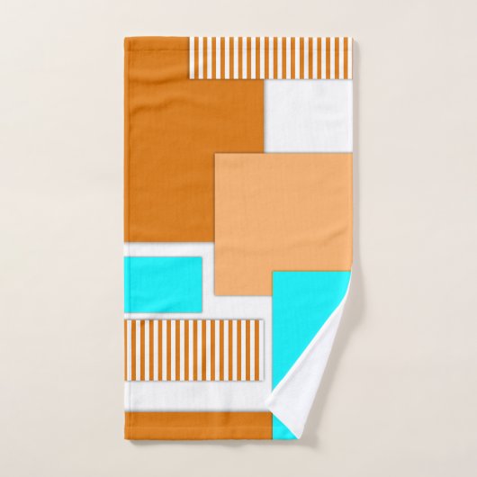 ジオメトリ形状の切り取り紙 バスタオルセット (ハンドタオル)