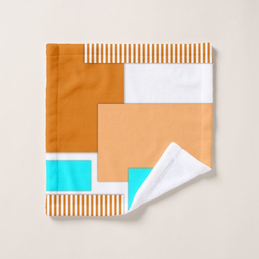 ジオメトリ形状の切り取り紙 バスタオルセット (ウォッシュタオル)
