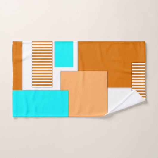 ジオメトリ形状の切り取り紙 バスタオルセット (ハンドタオル)
