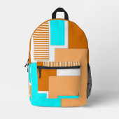 ジオメトリ形状の切り取り紙 プリントバックパック (正面)
