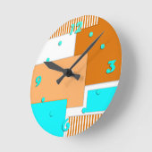 ジオメトリ形状の切り取り紙 ラウンド壁時計 (傾斜)