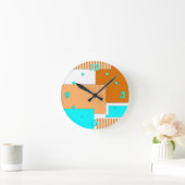 ジオメトリ形状の切り取り紙 ラウンド壁時計 (ホーム)