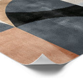 ジオメトリ形状の背景(ニュートラルシェード) ポスター (角)