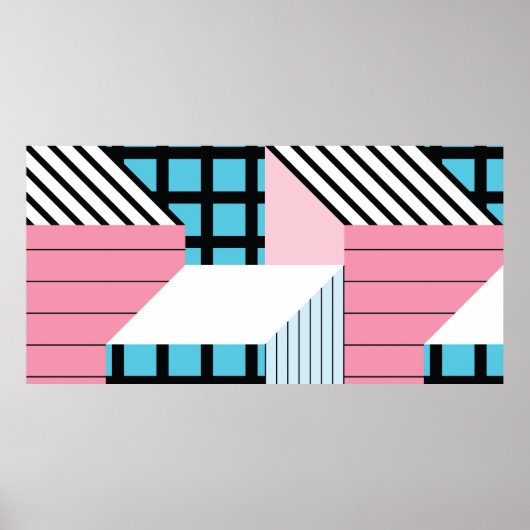 ジオメトリ形状を持つシームレスな抽象芸術パターン ポスター (正面)