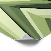 ジオメトリ抽象デザイン（緑トーン） ポスター (角)