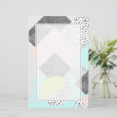 ジオメトリ抽象芸術スキャンディデザイン 便箋 (スタンド正面)